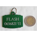 Médaille tonneau verte pour grand chien gravure 1 ou 2 faces