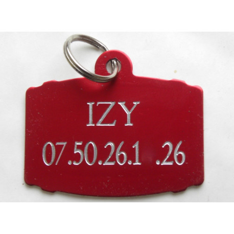 Médaille tonneau rouge pour grand chien gravure 1 ou 2 faces