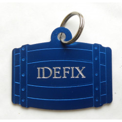 Médaille tonneau bleu pour grand chien gravure 1 ou 2 faces