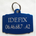 Médaille tonneau bleu pour grand chien gravure 1 ou 2 faces