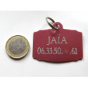 Médaille tonneau rose pour grand chien gravure 1 ou 2 faces