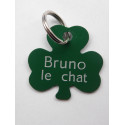 Médaille chien moyen trefle vert gravure 1 ou 2 faces
