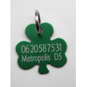 Médaille chien moyen trefle vert gravure 1 ou 2 faces