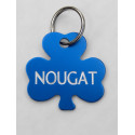 Médaille chien moyen trefle bleu gravure 1 ou 2 faces