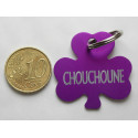 Médaille chien moyen trefle violette gravure 1 ou 2 faces