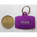 Médaille tonneau violette pour chien moyen gravure 2 faces