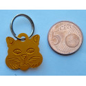 Médaille "tete de chat" orange pour Chaton personnalisable gravure 1 face ft 22x22 mm