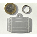 Médaille tonneau argentée pour grand chien gravure 1 ou 2 faces