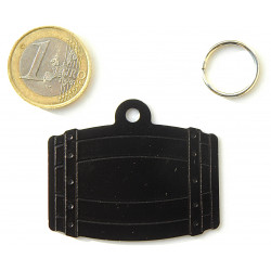 Médaille tonneau noire pour grand chien gravure 1 ou 2 faces