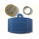 Médaille tonneau bleu argenté pour grand chien gravure 1 ou 2 faces