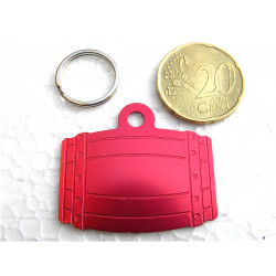Médaille tonneau rouge pour chien moyen gravure 2 faces