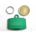 Médaille tonneau verte pour chien moyen gravure 2 faces