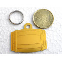 Médaille tonneau dorée pour chien moyen gravure 2 faces