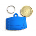 Médaille tonneau bleu pour chien moyen gravure 2 faces