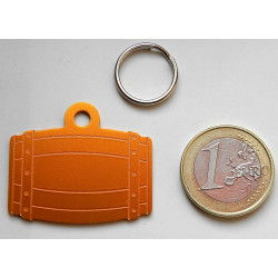 Médaille tonneau orange pour chien moyen gravure 2 faces