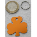 Médaille chien moyen Trefle orange gravure 1 ou 2 faces