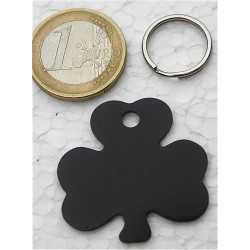 Medaille chien trefle aluminium gravure 2 faces pour chien moyen
