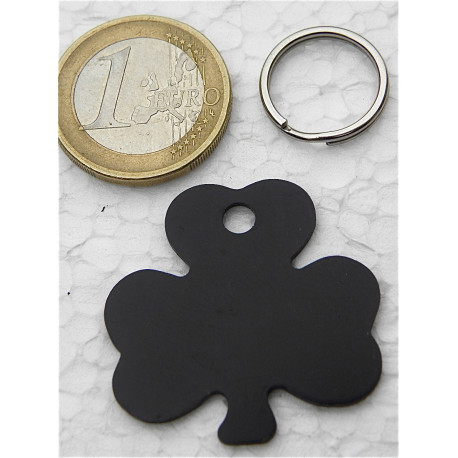 Medaille chien trefle aluminium gravure 2 faces pour chien moyen