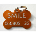 Médaille "os" orange pour chien moyen gravure 1 ou 2 faces