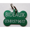 Medaillon chien os aluminium gravure 2 faces gratuite chien moyen