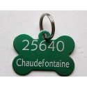 Medaillon chien os aluminium gravure 2 faces gratuite chien moyen