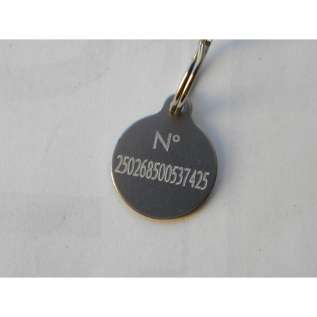 Médaille ronde 19 mm argentée pour Chaton, Chiot gravure 2 faces