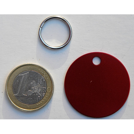 Médaille gravée rouge grand Chien personnalisable gravure