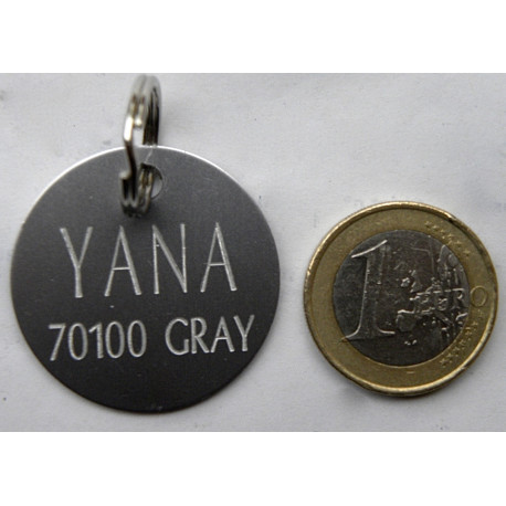 Médaille argentée pour grand Chien personnalisable gravure 1 ou 2 faces