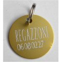 Médaille gravée dorée pour Chien personnalisable gravure 1 ou 2 faces Ft 32 mm