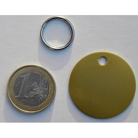 Médaille gravée dorée pour Chien personnalisable gravure 1 ou 2 faces Ft 32 mm