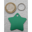 Médaille gravée chien verte étoile (GM) personnalisable gravure 1 ou 2 faces