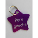 Médaille gravée étoile violette pour chaton chiot gravure 2 faces