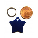 Médaille gravée étoile bleu pour chaton chiot gravure 2 faces