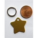 Médaille gravée étoile dorée pour chaton chiot gravure 2 faces