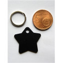 Médaille gravée étoile noire pour chaton chiot gravure 2 faces