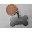 Médaille "os" argenté pour petit chien ou chiot gravure 2 faces