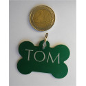 Médaille os vert pour grand chien gravure 1 ou 2 faces
