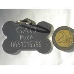 Médaille os argenté pour grand chien gravure 1 ou 2 faces