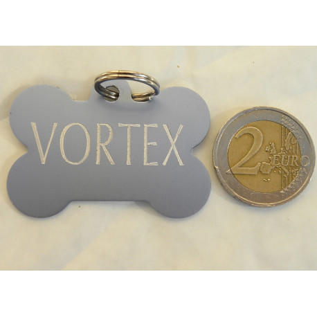Médaille os argenté pour grand chien gravure 1 ou 2 faces