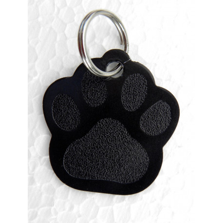 Médaille "patte" noire pour petit et moyen chien gravure 1 face