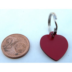 Médaille gravée coeur rouge pour Chaton, Chiot  gravure 2 faces 2