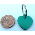 Médaille gravée coeur vert pour Chaton, Chiot  gravure 2 faces