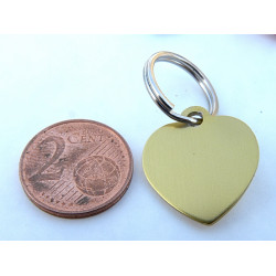 Médaille gravée coeur doré pour Chaton, Chiot  gravure 2 faces