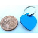 Médaille gravée coeur bleu pour Chaton, Chiot  gravure 2 faces