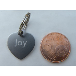 Médaille gravée coeur argenté pour Chaton, Chiot  gravure 2 faces
