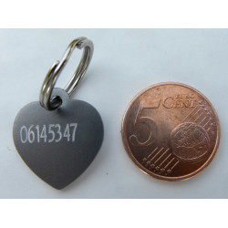 Médaille gravée coeur argenté pour Chaton, Chiot  gravure 2 faces 2