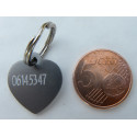 Médaille gravée coeur argenté pour Chaton, Chiot  gravure 2 faces