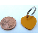 Médaille gravée coeur orange pour Chaton, Chiot  gravure 2 faces