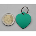 Médaille gravée coeur vert pour grand chien gravure 2 faces
