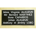 plaque de porte noire format 75x150 mm personnalisée 5 lignes